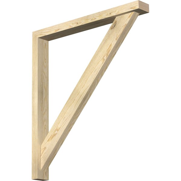 Ekena Millwork Traditional Block Rough Sawn Bracket w/ Offset Brace, Douglas Fir, 4"W x 34"D x 38"H BKT0402X34X38TRA05RDF - main